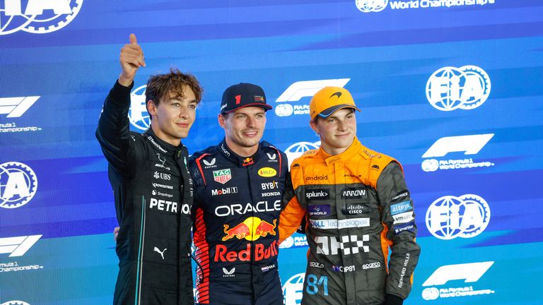 Max Verstappen took pole position for Sunday&#39;s Qatar GP in a dominant start to the event at which he appears certain to seal a third successive world championship.
