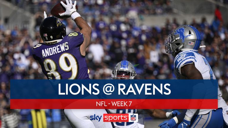 Highlights of the Detroit Lions up against the Baltimore Ravens in Week 7 of the NFL