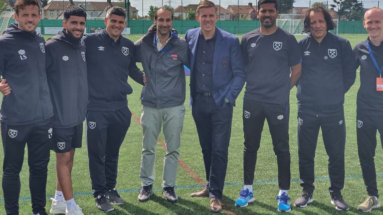 West Ham academy personnel were joined by Sky Sports News' Dev Trehan at Emerging Hammers