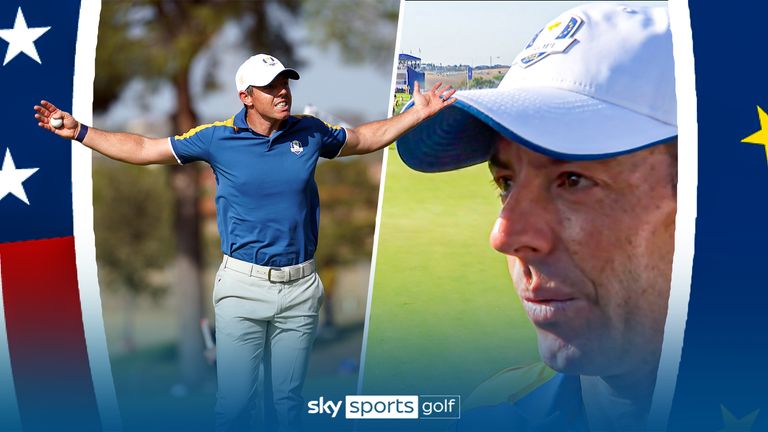 Rory McIlroy tears at Ryder Cup in Rome on Sunday 