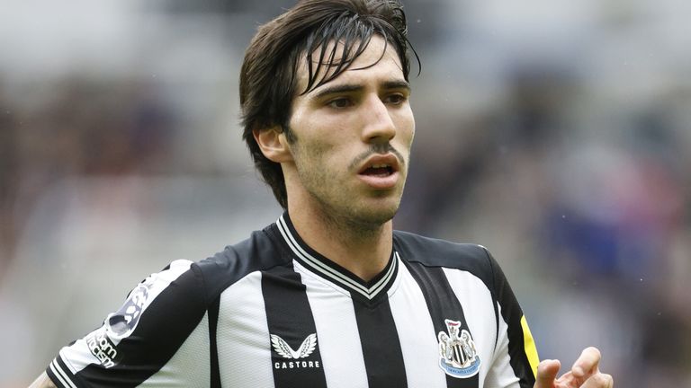 Newcastle United&#39;s Sandro Tonali in action during the Sela Cup match at St. James&#39; Park, Newcastle-upon-Tyne. Picture date: Saturday August 5, 2023.