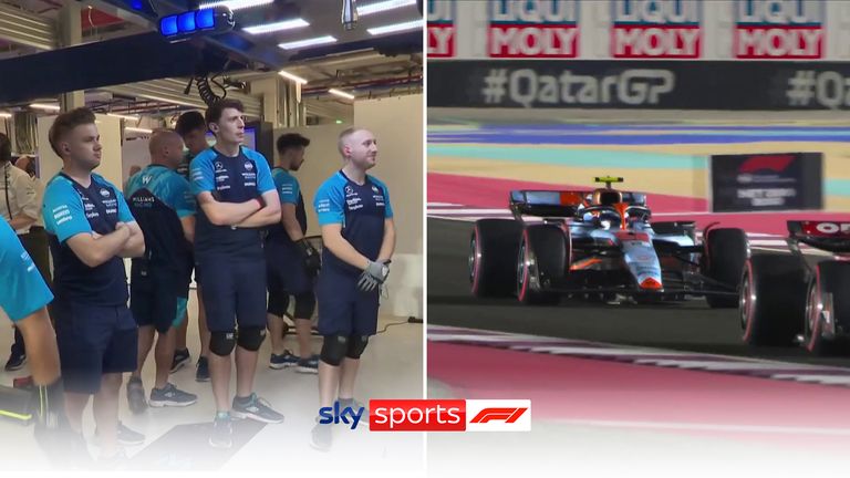 Watch Alex Albon knock his team-mate Logan Sargeant out of Qatar GP qualifying with a last ditch effort!