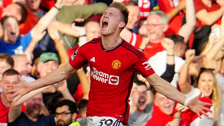 Manchester United's Scott McTominay celebrates scoring his side's winner