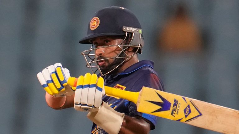 Sri Lanka's Sadeera Samarawickrama hit 91 not out to lead his side to their first World Cup victory against the Netherlands
