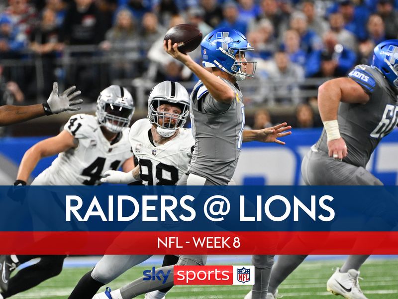 What time is the NFL game tonight? TV schedule, channel for Raiders vs.  Lions in Week 8