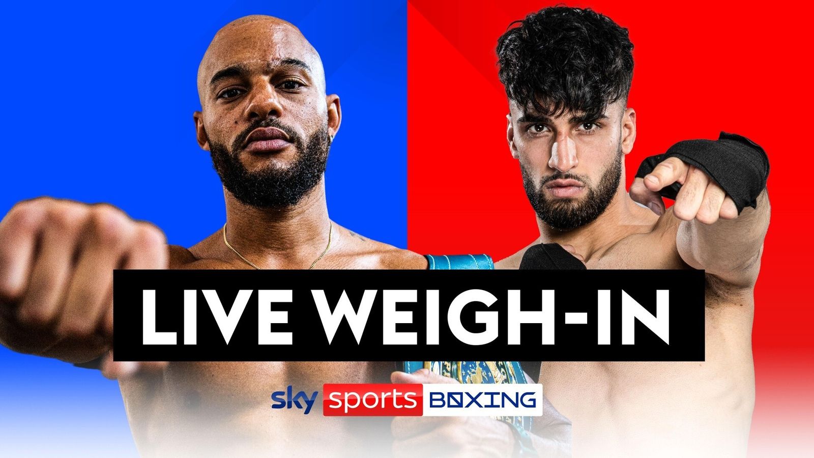 Adam Azim, Tyler Denny, Richard Riakporhe and more Watch live stream of the weigh-in ahead of title double-header Boxing News Sky Sports