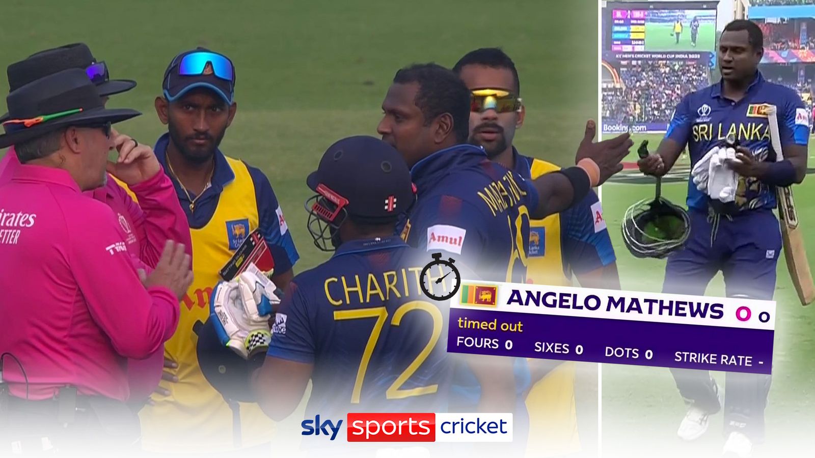 Sri Lanka's Angelo Mathews timed out in international cricket first ...