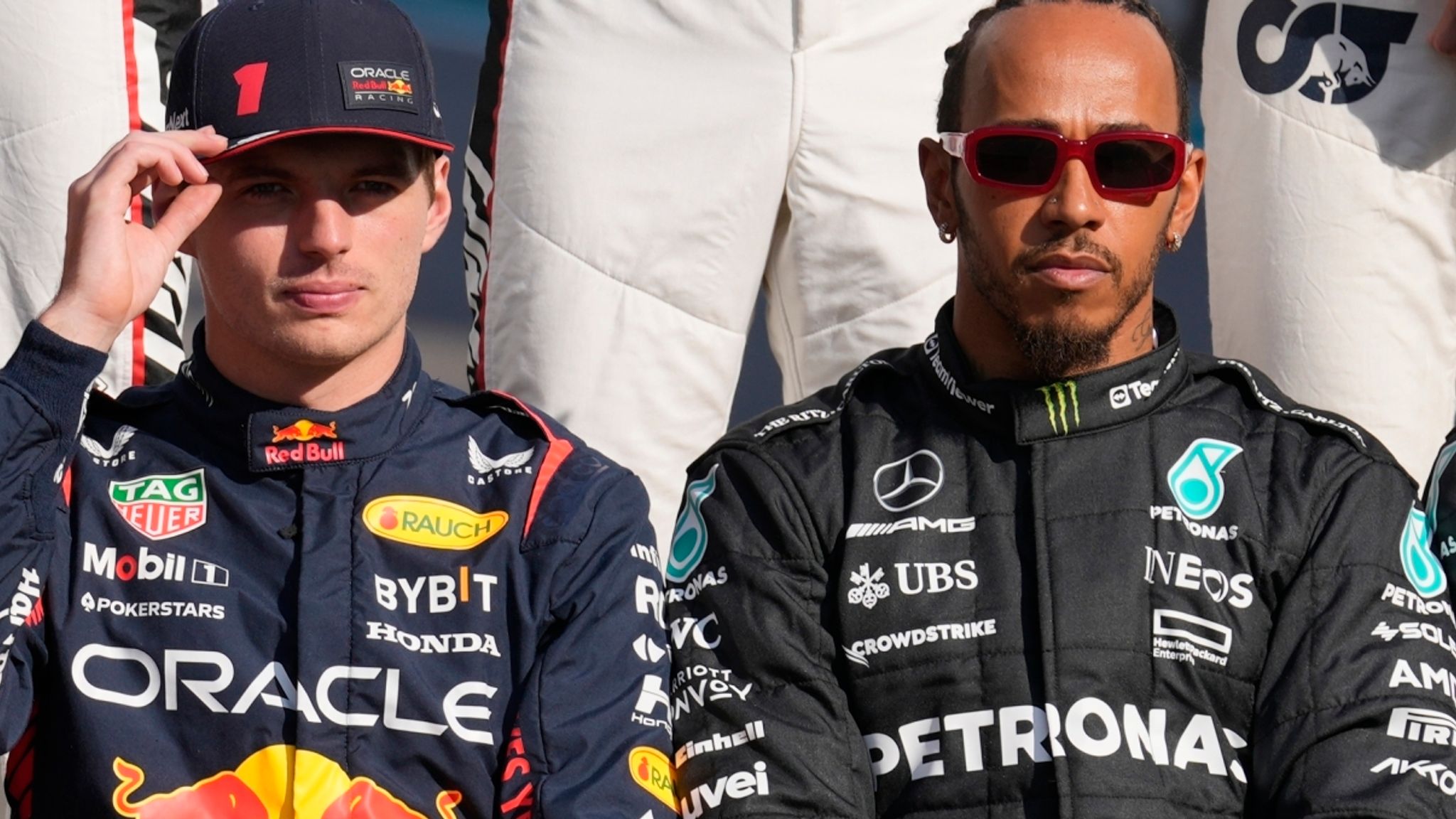 2023 Mercedes F1: Team principal Toto Wolff  Drivers Lewis Hamilton and  George Russell - AS USA