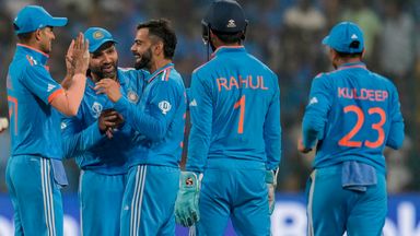 India complete a 100 per cent record in the group stage after a  160-run victory over the Netherlands 