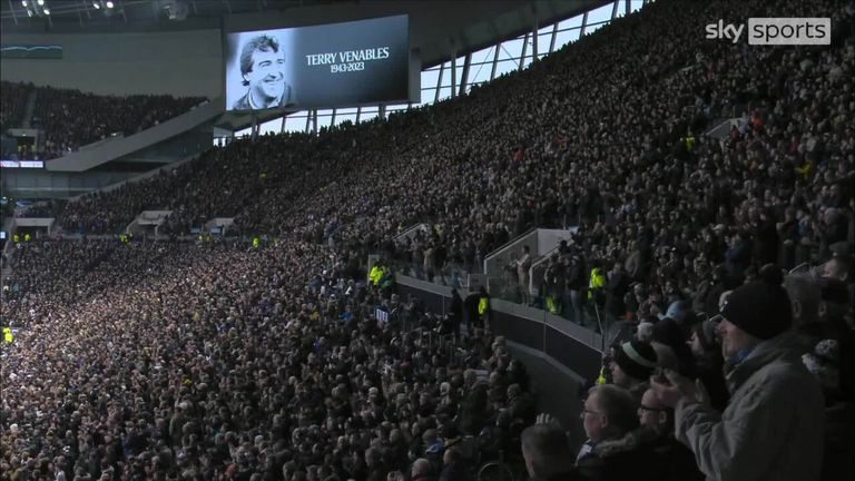 Tottenham and Aston Villa pay tribute to Terry Venables ahead of kick-off, Football