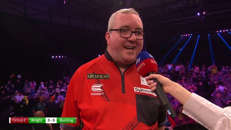 Stephen Bunting was full of respect for Peter Wright after beating Snakebite in Group E of the Grand Slam of Darts