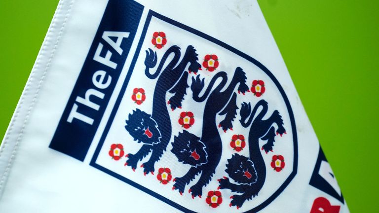 FA Three Lions logo on a corner flag