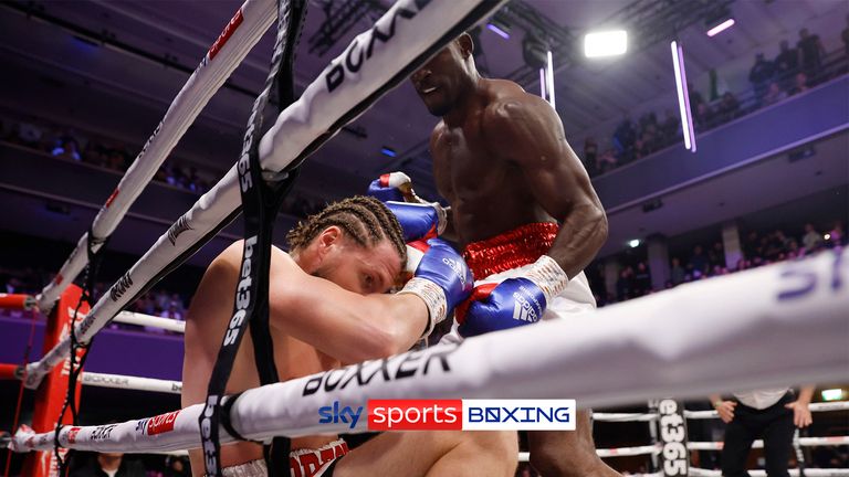 Richard Riakporhe outclassed Dylan Bregeon, knocking out the Frenchman in the second round as he moved closer to a cruiserweight world title shot.