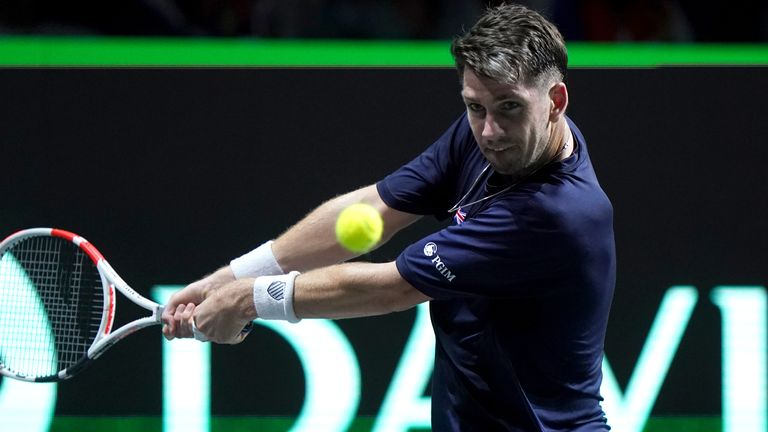 Great Britain&#39;s Cameron Norrie lost against Serbia&#39;s Novak Djokovic during the 2023 Davis Cup quarter-final match, Serbia claimaing a 2-0 victory to make the semi finals