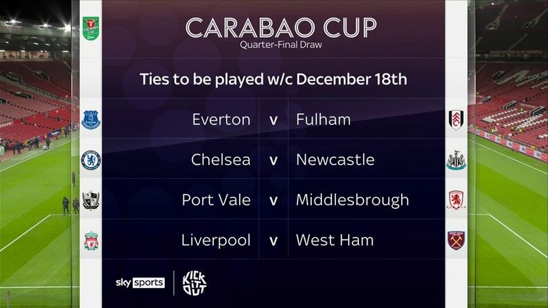 Carabao Cup quarter-final draw in full