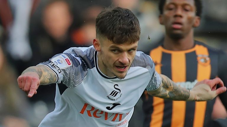 Jamie Paterson opens the scoring for Swansea against Hull