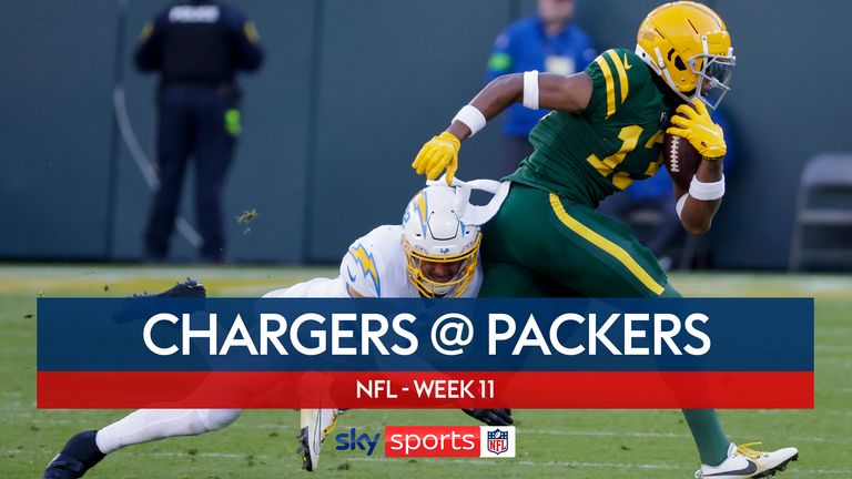 Highlights of the Los Angeles Chargers against the Green Bay Packers in Week 11 of the NFL season.
