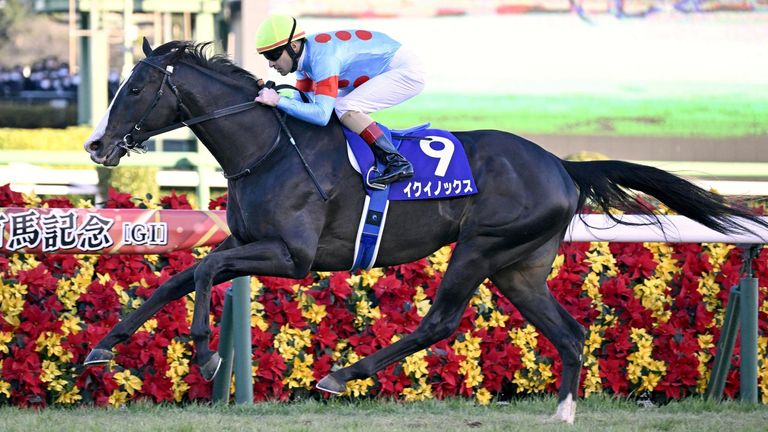 Jockey Christophe Lemaire steers favourite Equinox to the horse's second Grade 1 title at the Arima Kinen at Nakayama