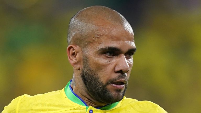 Brazil's Dani Alves during the FIFA World Cup Round of Sixteen match at Stadium 974 in Doha, Qatar. Picture date: Monday December 5, 2022.