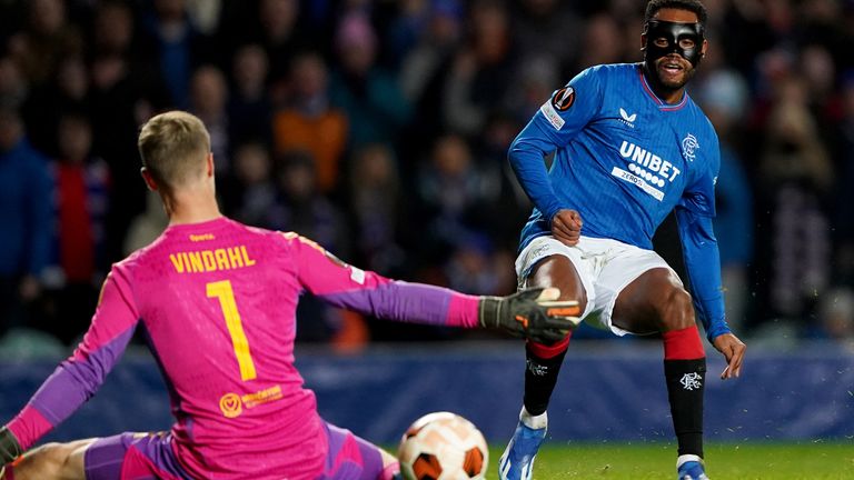 Danilo opened the scoring for Rangers against Sparta Prague