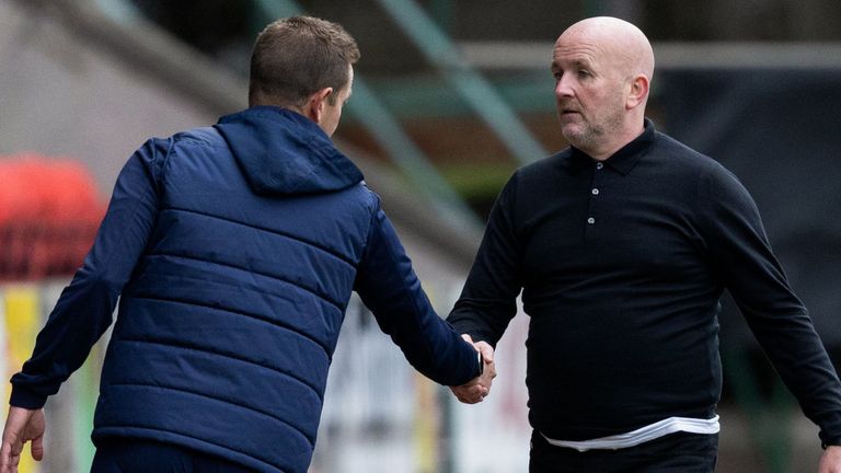 Livingston boss David Martindale (right) is wanted by St Johnstone to replace Steven MacLean (left)