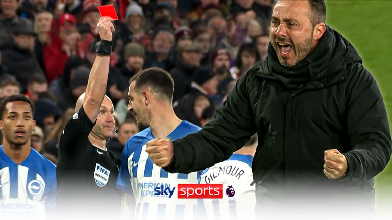 Roberto De Zerbi celebrates Brighton win after playing with 10 men against Nottingham Forest