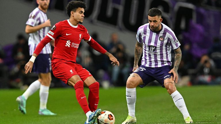 Luis Diaz in action against Toulouse