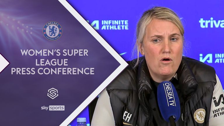 Emma Hayes believes the &#39;time is right&#39; to leave Chelsea, but refused to comment on her next role when she leaves the club at the end of the season.