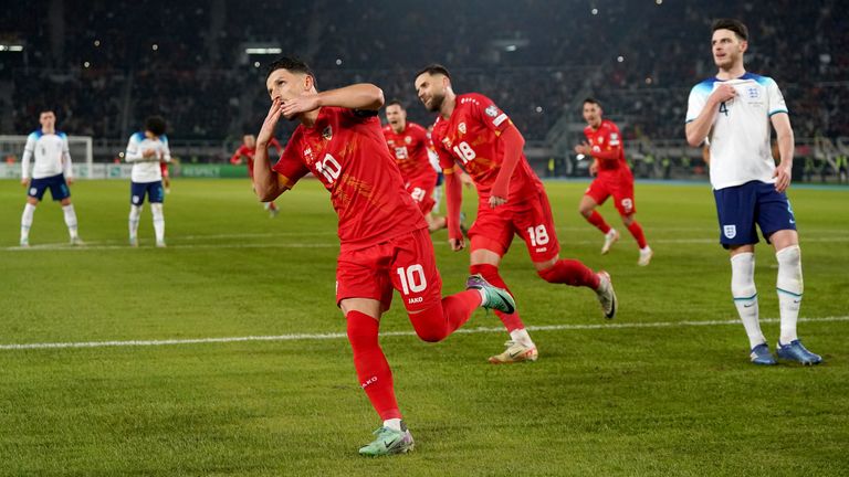 North Macedonia celebrate taking the lead