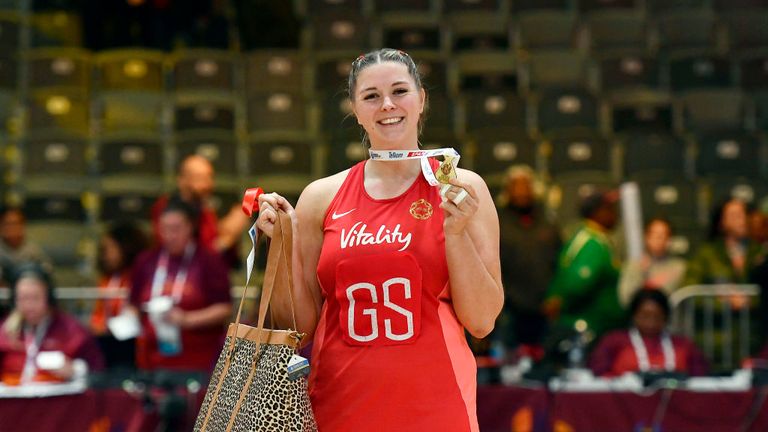 Eleanor Cardwell was part of the Vitality Roses that won silver medals at the Netball World Cup in South Africa earlier this year