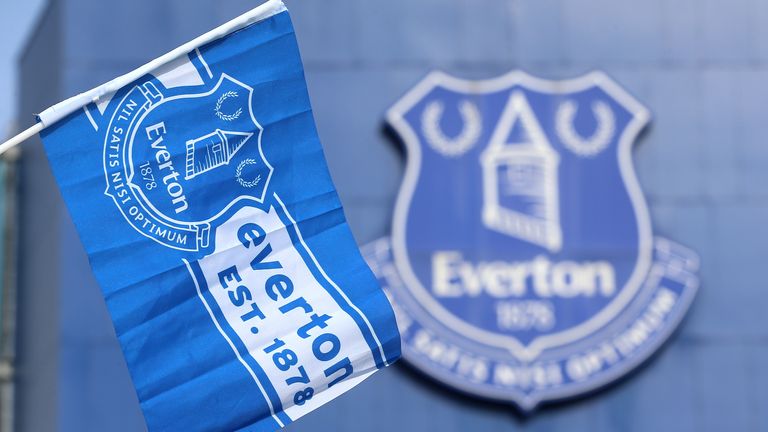 Everton badge and flag
