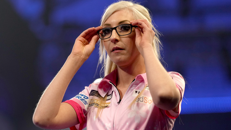 Fallon Sherrock before the start of her match against Steve Beaton during day five of the William Hill World Darts Championship at Alexandra Palace, London. Picture date: Sunday December 19, 2021.