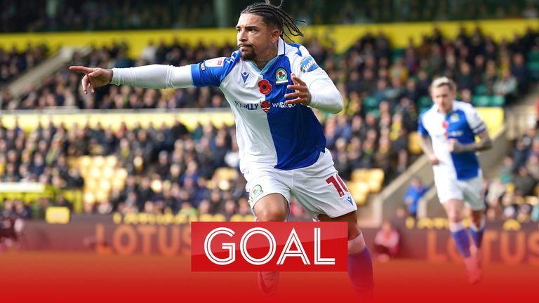 Tyrhys Dolan puts Blackburn Rovers in front away at Norwich City in the Sky Bet Championship.