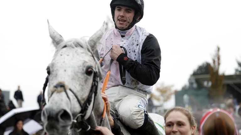 Darragh O'Keeffe and Gentlemansgame after their victory in the Charlie Hall Chase at Wetherby