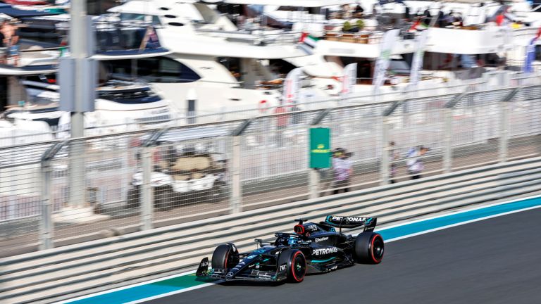 YAS MARINA CIRCUIT, UNITED ARAB EMIRATES - NOVEMBER 25: George Russell, Mercedes F1 W14 during the Abu Dhabi GP at Yas Marina Circuit on Saturday November 25, 2023 in Abu Dhabi, United Arab Emirates. (Photo by Steven Tee / LAT Images)