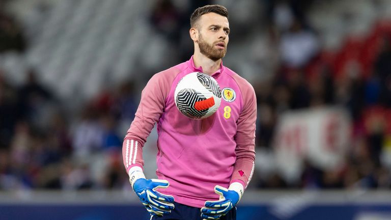 Angus Gunn did not concede a goal from open play during Scotland's first five qualifiers