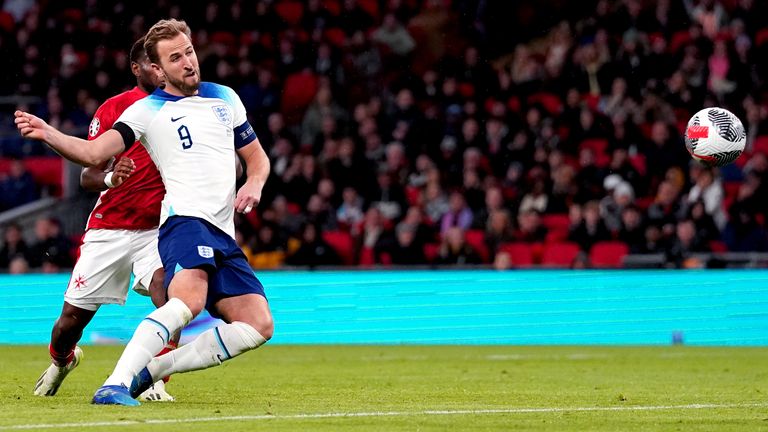 Harry Kane scored England&#39;s second against Malta at Wembley