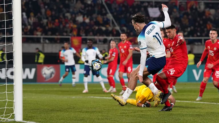 Jack Grealish's goal for England against North Macedonia was ruled out for offside