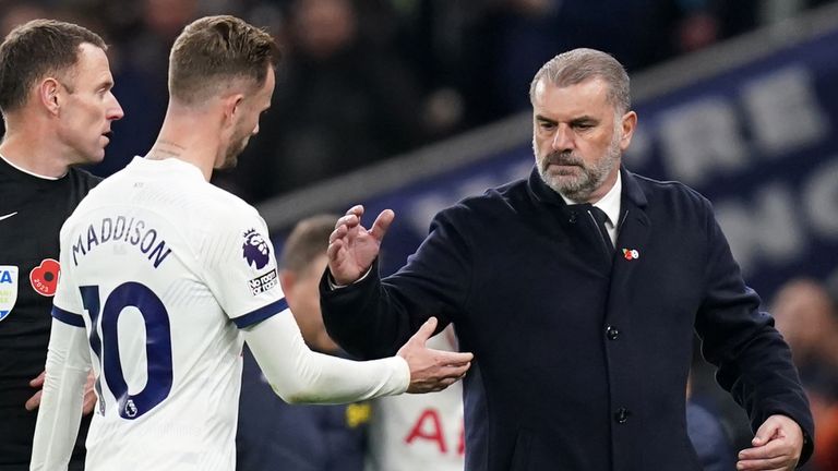 James Maddison was injury in Tottenham's 4-1 defeat to Chelsea