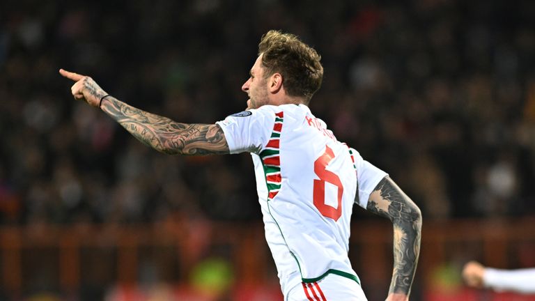 Joe Rodon celebrates after Wales equalise in Armenia