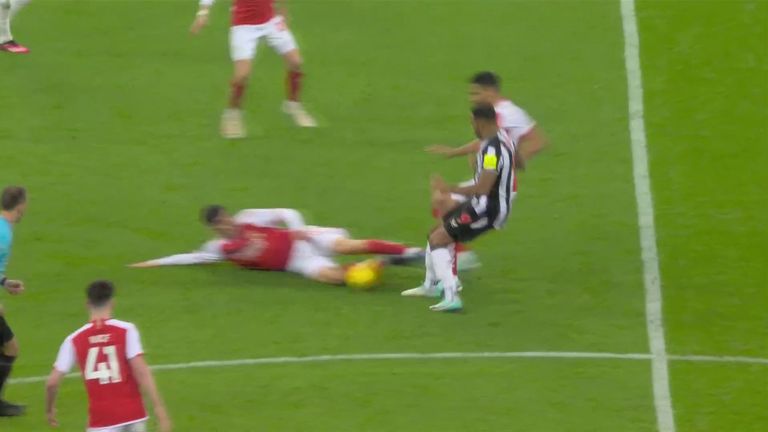 Kai Havertz appeared to go in late on Callum Wilson after his booking