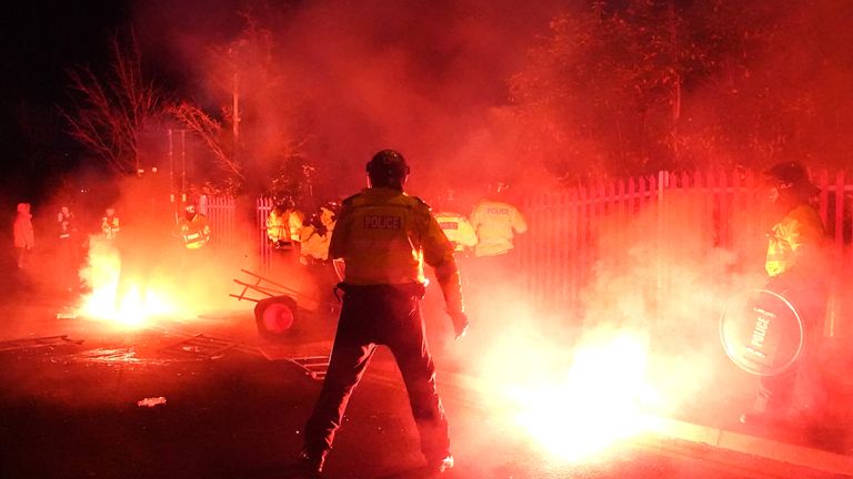 Legia Warsaw fans clash with police