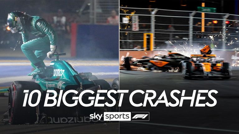 Relive the 10 most dramatic crashes from this year&#39;s Formula One season.