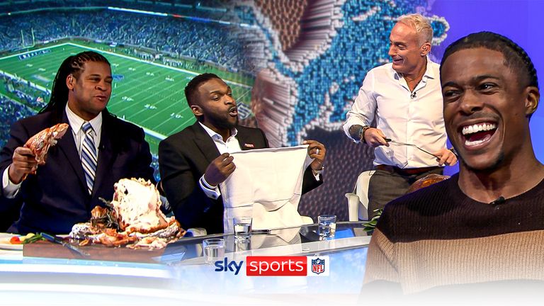Some of the most fun moments from the Sky Sports tradition of the carving of the Thanksgiving turkey 