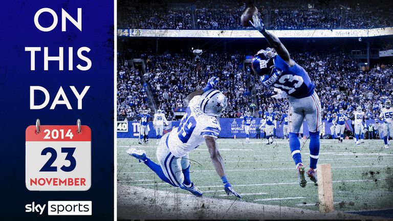 Odell Beckham Jr&#39;s iconic one-handed catch for the New York Giants 