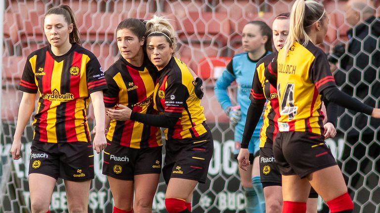 Lucy Sinclair gave Partick Thistle the lead against Hamilton Accies at Firhill (Credit: Colin Poultney/SWPL)