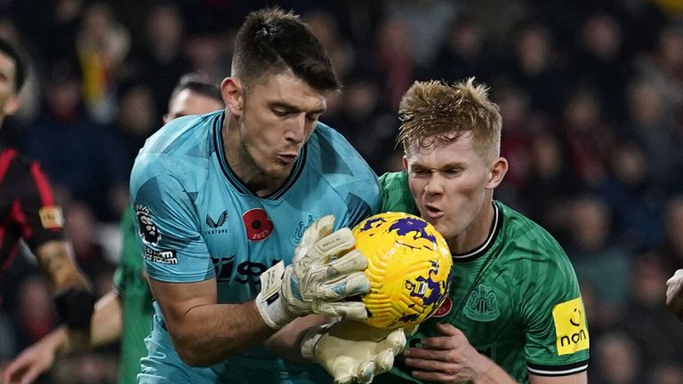Nick Pope and Lewis Hall combine to deny Bournemouth