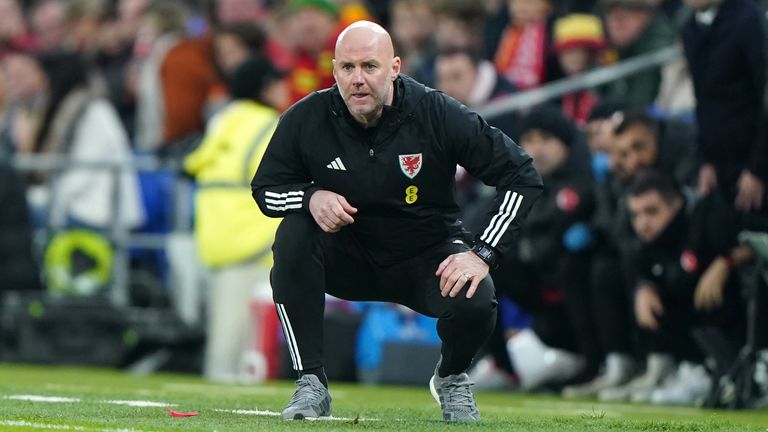 Rob Page watches on anxiously as Wales play Turkey