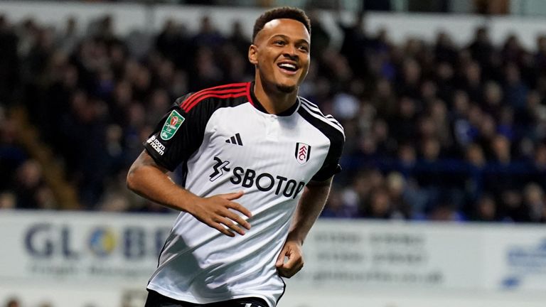 Fulham's Rodrigo Muniz celebrates after scoring their sides second goal