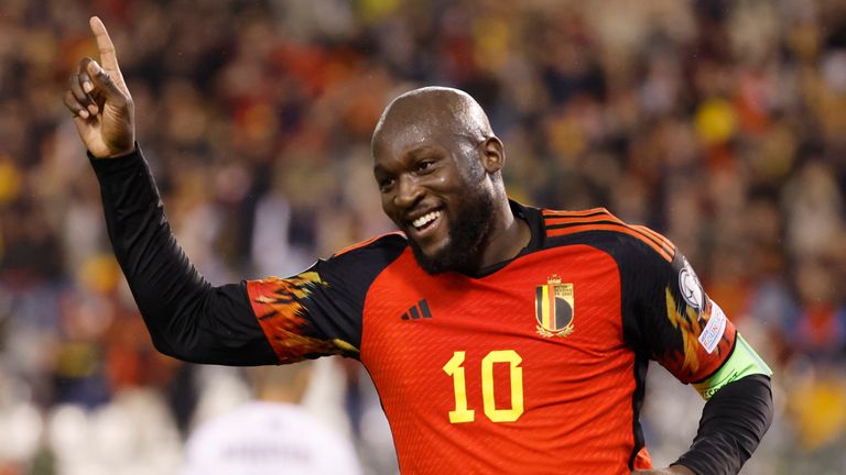 Romelu Lukaku scored four first-half goals for Belgium